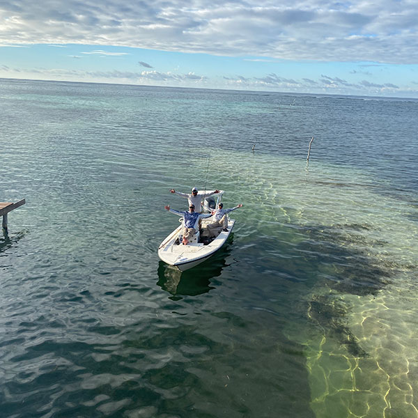 Flats skiff – 2–3 anglers for inshore and wading missions